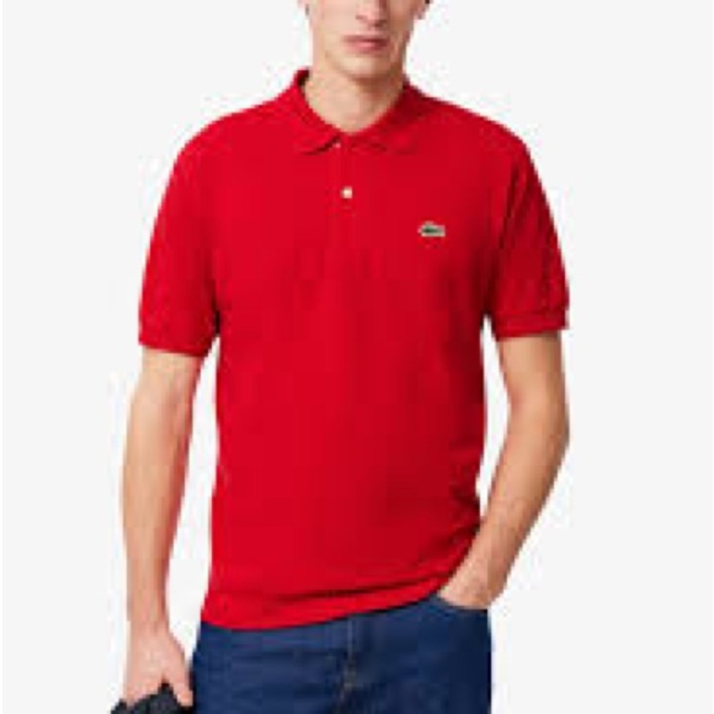 Lacoste Red Polo Shirt Classic Knit Pique